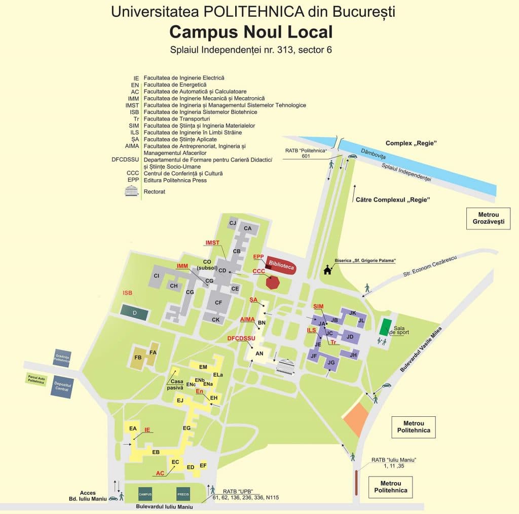 Harta campus Noul Local UPB
